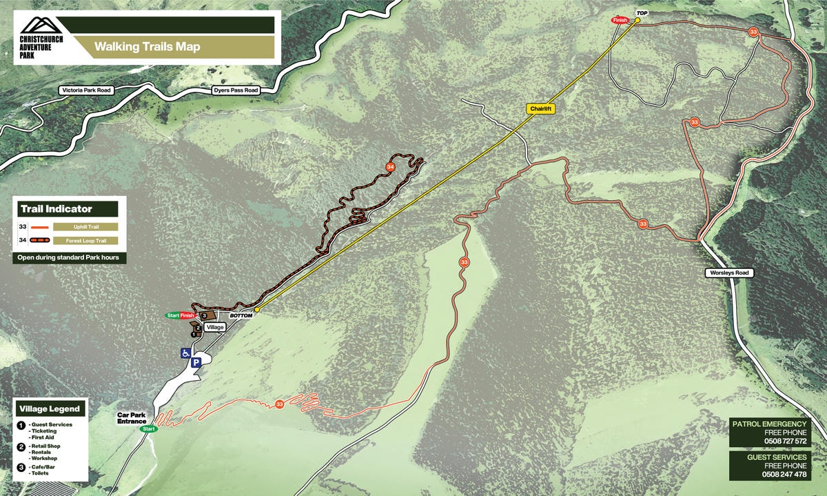 紐西蘭|基督城最好玩的公園 Christchurch Adventure Park - 第1張圖 christchurch_advdenture_park_walking_hiking_trail_map_