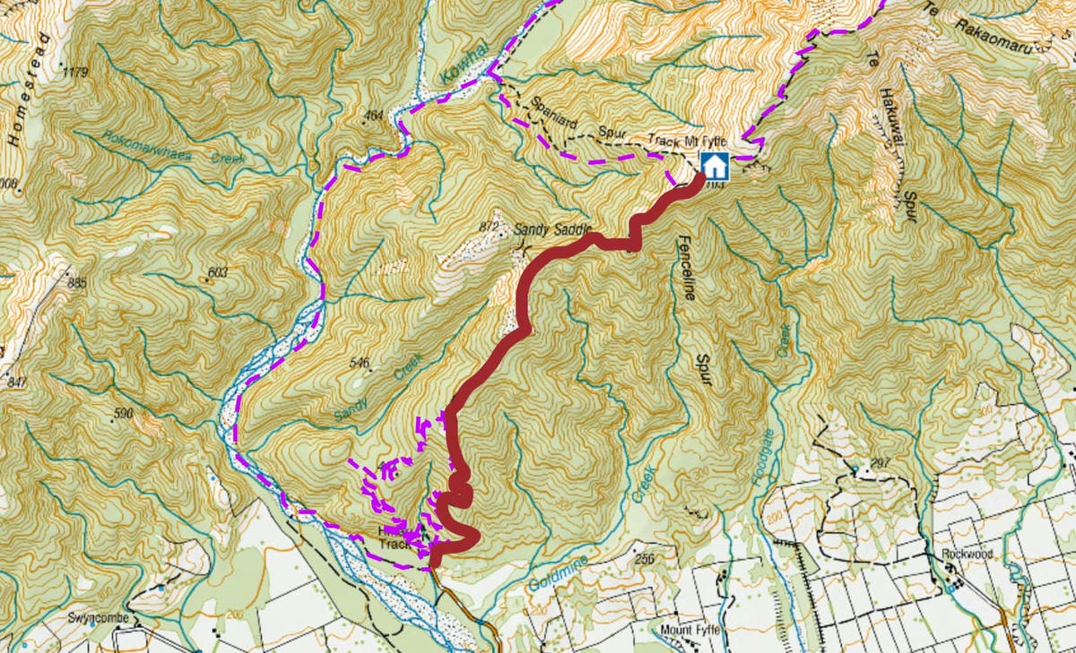 紐西蘭|來點不一樣的凱庫拉!在 Mt Fyffe Hut 過一晚 - 第1張圖 map mt fyffe hut