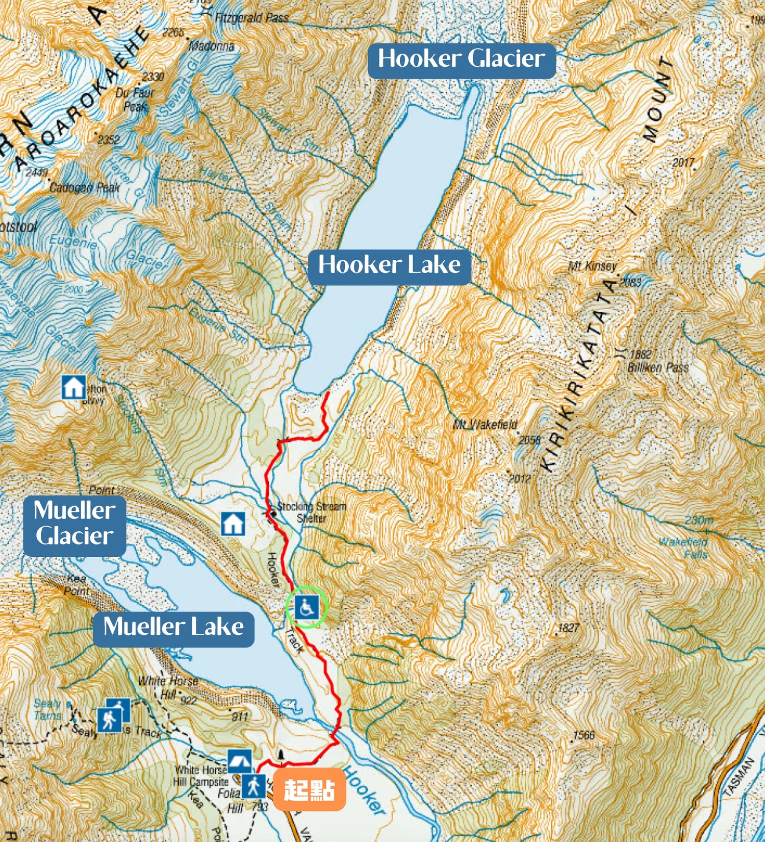 Hooker Valley map