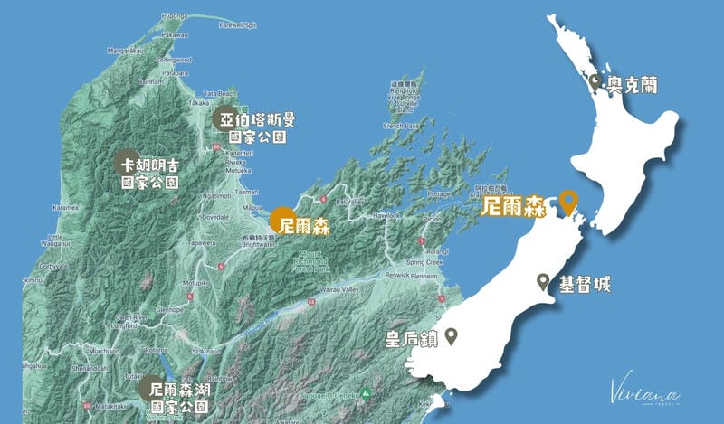 紐西蘭|尼爾森 Nelson|南島陽光小鎮旅遊攻略、懶人包 - 第1張圖 紐西蘭尼爾森地圖